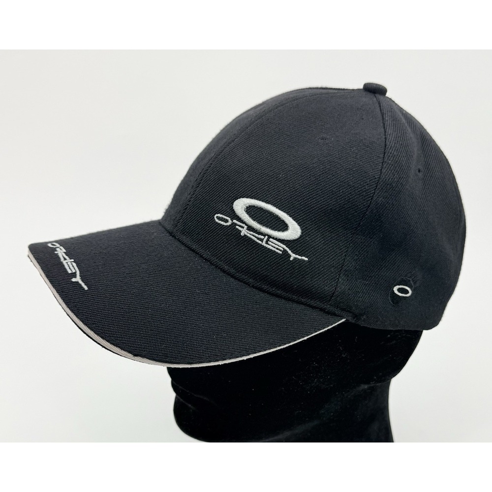 Oakley Ellipse Logo 6 Panel Baseball Hat Black Streetwear Baseball Cap Y2K Poly